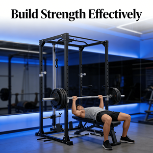 Estación de Entrenamiento Premium Integrada <span class=keywords><strong>con</strong></span> Jaula de Potencia, <span class=keywords><strong>Rack</strong></span> de Culturismo <span class=keywords><strong>con</strong></span> Polea de Remo y Marco para Levantamiento de Pesas para Entrenamiento en Gimnasio - Product Image 4