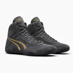 Microtech Sports Professional <b>Boxing</b> Shoes High Top Charcoal Suede Training Boots Men Wrestling Footwear Custom Logo Gear - Product Image 1