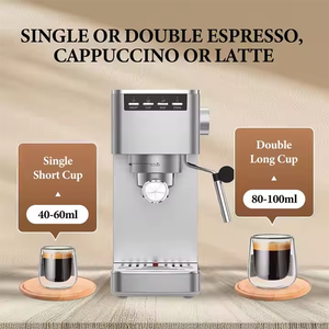 Machine à expresso semi-automatique en acier inoxydable, cafetière programmable avec régulation de la pression de vapeur pour la maison et l'hôtel - Product Image 3