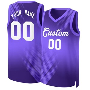 Custom <b>Purple</b> White Reversible Basketball Jersey Sublimated <b>Tank</b> <b>Top</b> Polyester OEM ODM Wholesale Teamwear Sportswear Uniform - Product Image 1