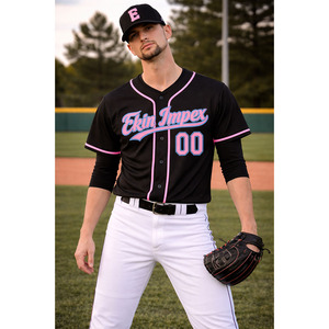 Sweat-shirt Hip-Hop Respirant Imprimé Numérique OEM pour Baseball et Softball, Hommes, Femmes, Adultes, avec Logo Cousu, Nom et Blocs de Couleurs, Maillot - Product Image 3