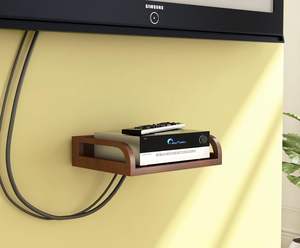 Soporte de Pared para Decodificador de TV, Madera Sintética, para Colgar en la Pared, para Guardar Altavoces, Router Wi-Fi, Consola de Juegos, Control Remoto (Marrón) - Product Image 1