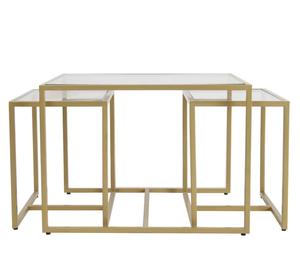 Modern Glass Top <b>Console</b> <b>Table</b> with <b>Gold</b> Metal Frame for Living Room Decor - Product Image 2
