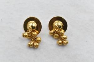 Conjunto de collar y aretes chapados en oro con cuentas redondas, conjunto de joyería para regalo de boda, para usar en bodas. - Product Image 4
