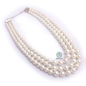 For Barbie 24K Gold Plated Gemstone Pearl Layered Necklace with Diamond Accent - Product Image 3