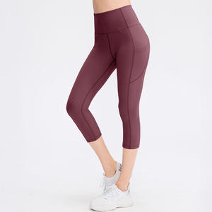 Leggings noirs taille haute pour femmes, respirants, avec poches, taille élastique, vêtements de sport - Product Image 4