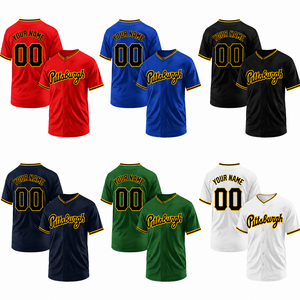 Maillot de baseball rétro personnalisé, chemise de baseball vintage, maillot d'équipe à boutons, fabricant OEM ODM, marque privée - Product Image 2