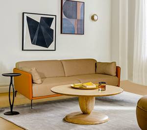 Sofá Seccional en Forma de L DEXTER 07, Tapizado en Cuero PU y Tela, Estructura de Madera Maciza, Patas de Metal, Espuma de Alta Densidad, Sofá Moderno - Product Image 1