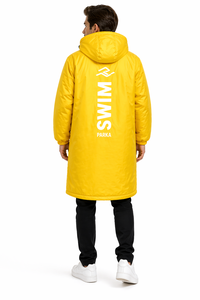 Luxury Swim Parka <b>Waterproof</b> Windproof Hooded <b>Changing</b> <b>Robe</b> Thick Fleece Lining Long Coat for Swimming Beach Outdoor Training - Product Image 5