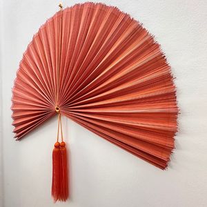 Large Bamboo Wall Fan <b>Decor</b> – Natural Boho Vintage Handwoven Decorative Fan for Living Room Bedroom - Product Image 6