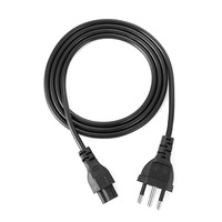 Câble d'alimentation SYONG de haute qualité pour le Brésil, 5 pieds/1,5 m, prise à 3 broches vers C5, cordon d'alimentation BR, 0,3 mm, 220 V, pour imprimante, ordinateur portable, noir