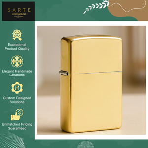 Exclusive Sale on <b>Custom</b> Logo Handmade Luxury Finish Premium Modern Brass Cigarette/Cigar <b>Lighter</b> for Refillable Business Gifts - Product Image 4