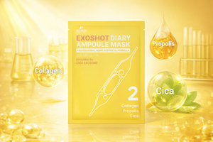 Masque visage coréen EXOSHOT Diary Ampoule CICA Collagène Propolis Feuille de Tigre Anti-âge Blanchissant Hydratant Pores Normaux - Product Image 6