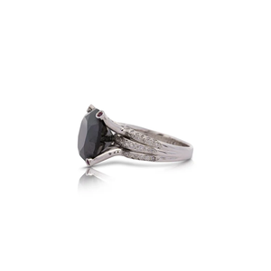 Modern <b>Black</b> Onyx Gemstone <b>Ring</b> Stainless Steel Prong Setting Round Cut Unisex Engagement Jewelry Geometric Style - Product Image 2