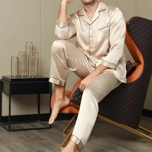 Conjunto de Pijama de Invierno de Seda y Satén para Hombre, Fabricación Profesional, Ropa de Dormir Suave y Casual, Tejido Transpirable - Product Image 6