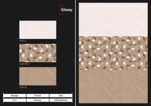 กระเบื้องบุผนังเซรามิกดีไซน์เนอร์พรีเมียม ขนาด 300x600 มม. ผิวมันเงา 30x60 ซม. สำหรับตกแต่งภายในสไตล์โมเดิร์น เหมาะสำหรับห้องน้ำและห้องครัว - Product Image 4