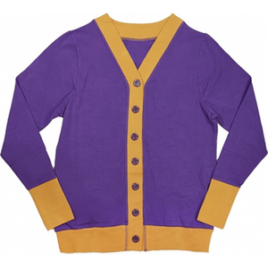 Cárdigan de punto personalizado con cuello en V para mujer, lana/cachemira gruesa, diseño clásico griego de hermandad, informal de invierno, corte regular - Product Image 1