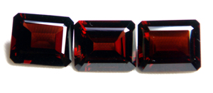 PDM Gems Pierres précieuses grenat taille émeraude, qualité 3A, 8x10mm, 3 pièces, 12 carats de poids total, pour la création de collections de bijoux de créateurs - Product Image 3
