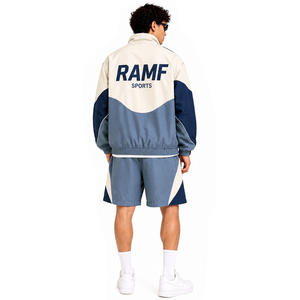 Conjunto Deportivo Corto de Chaqueta Cortavientos Ligera Unisex de Nylon Estilo Streetwear - Product Image 4