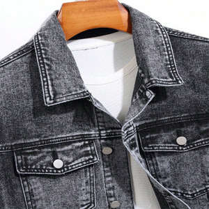 Veste en jean personnalisée avec logo pour homme, style vintage, hiver, boutons et embellissements en strass, coton de haute qualité, service OEM - Product Image 5