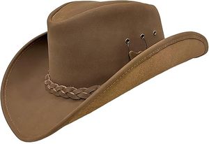 Unisex Brown Leather Cowboy <b>Hat</b> Adjustable <b>Band</b> Outdoor Casual Adult Spring Summer Style 2026 - Product Image 4