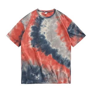 Camiseta de algodón personalizada con efecto Tie-Dye OEM, camiseta Tie-Dye de verano de cuello redondo extragrande y peso pesado para hombre, proveedor de ropa urbana - Product Image 2