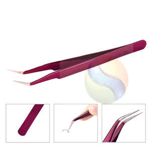 Pince à épiler de précision haut de gamme en acier inoxydable pour cils et bijoux avec logo personnalisé - Product Image 1