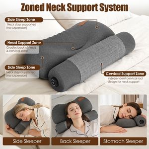 Almohada Cervical USB con Calefacción y Espuma Viscoelástica de Cero Presión, con Máscara para Ojos y Adaptador, para Alivio del Dolor, Ideal para Viajes - Product Image 5