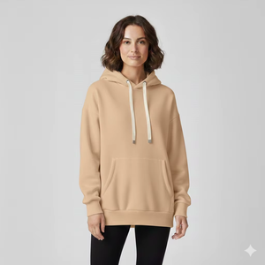 Sudadera Larga Oversize para Mujer, de Lujo, Suave, de Bambú y Terciopelo, Estilo Casual para Invierno - Product Image 1