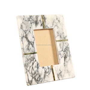 Marco de Fotos Cuadrado de MDF con Acabado Mármol, Moderno, para Exhibición de Imágenes en Mesa, Artesanía Elegante, para Instalar en Mesa - Product Image 3