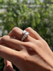 Anillo de Diamantes de Oro Blanco de 14K y 18K con Diamante Cultivado en Laboratorio, Corte Ovalado, para Mujer, Elegante Anillo de Compromiso, Boda, Joyería Fina, Regalo - Product Image 5