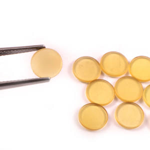 Lote al por mayor de gemas sueltas calibradas de calcedonia amarilla natural de 9x9 mm, forma de moneda, disco plano, para fabricación de joyas, calidad AAA - Product Image 2