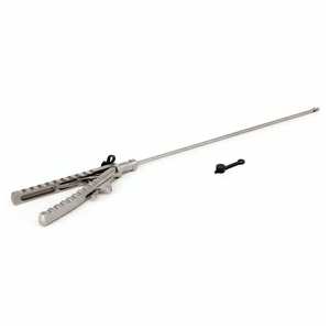 Portaagujas laparoscópico recto tipo V de 5 mm x 330 mm, instrumentos quirúrgicos laparoscópicos, kit de acero inoxidable TC - Product Image 3