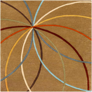 Tapis en laine tufté à la main avec motif de lignes rayonnantes, tapis abstrait multicolore pour la décoration du salon et de la chambre, épaisseur de 0,86 pouce - Product Image 2