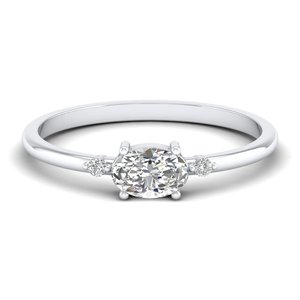 เรเยส โซลิแทร์ เงินสเตอร์ลิง 925 มอยซาไนต์แหวนหมั้นสำหรับผู้หญิง 14k ทองคำขาวเครื่องประดับงานแต่งงานของขวัญวันครบรอบ - Product Image 1
