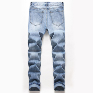 Jean pour homme coupe droite bleu ciel, nouvelle collection, design original, denim très stylé - Product Image 2