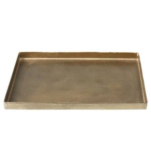 Modern Antler Handle Long Brass Metal <b>Serving</b> <b>Tray</b> Rectangular <b>Gold</b> Lodge Centerpiece Platter for Wedding and Ramadan - Product Image 5