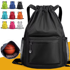 Sac à dos à cordon personnalisé avec logo, imperméable, avec poches, couleur unie, sac de sport pour le basketball, la gym et la natation - Product Image 5