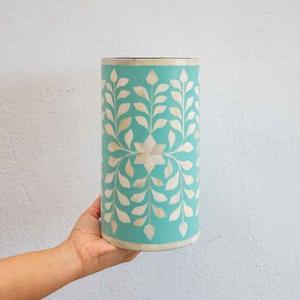 Macetero de Metal con Incrustaciones de Hueso, Hecho a Mano, Forma Redonda, Estilo Minimalista, para Decoración del Hogar, Producto de Lujo, Exportaciones al por Mayor - Product Image 6