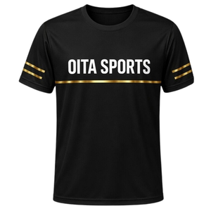 T-shirt de sport noir pour homme en polyester, tenue d'entraînement, vêtement de performance décontracté pour le hockey et les activités de plein air - Product Image 1