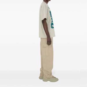 T-shirt en coton de haute qualité, imprimé, marque de créateur, col rond, manches courtes, avec motif imprimé bleu sarcelle, coupe classique, décontracté, en jersey - Product Image 6