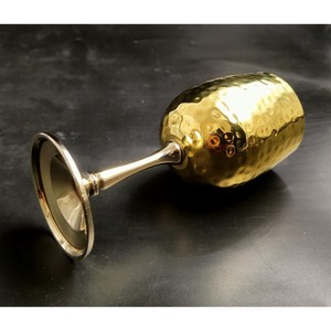 Handmade Brass <b>Wine</b> <b>Goblet</b> Round Embossed Luxury Design For Party Use - Product Image 4