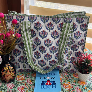 Sac à bandoulière pour femme en coton ethnique fait main, sac fourre-tout indien matelassé, sac fourre-tout tendance pour les courses - Product Image 1