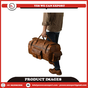 Nueva Bolsa de Viaje de Fin de Semana, 100% Cuero Genuino, Color Marrón, con Cierre de Cremallera y Múltiples Bolsillos, para Hombre y Mujer - Product Image 3