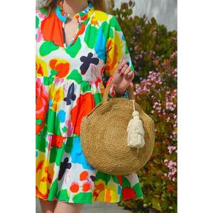 Vestido Midi Hecho a Mano, Moderno, Natural, con Diseño Personalizado para Mujer, Cuello en V, Algodón Puro, Verano, Ecológico, Informal, para Regalo - Product Image 4