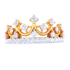 แหวนเพชรทรงมงกุฎทองคำ ดีไซน์หรูหรา ของขวัญวันครบรอบแต่งงานสำหรับเธอ - Product Image 4