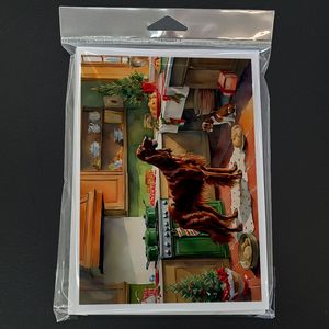 Irish Setter Christmas Cookies Cartes de voeux Pack de 8 cartes de note vierges A7 fantaisistes avec enveloppes Taille 5x7 - Product Image 3