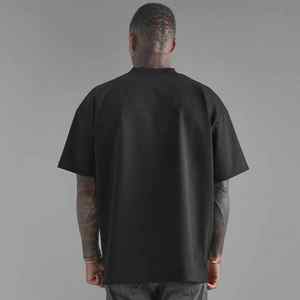 Camiseta Casual de Manga Corta para Hombre, Corte Cuadrado, Transpirable, 100% Algodón, Color Sólido, Impresión Personalizada, Diseño Holgado de Alta Calidad - Product Image 3