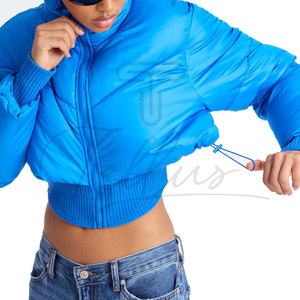 Blousons matelassés streetwear stylés, vestes courtes personnalisées, nouvelle collection, vente en gros, blousons matelassés zippés pour femmes - Product Image 6