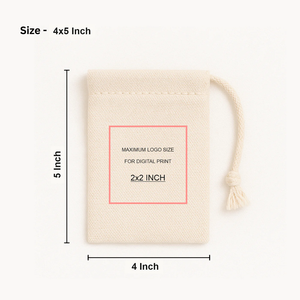 ถุงผ้าฝ้ายแบบมีเชือกผูก ขนาด 4×5 นิ้ว - Product Image 2